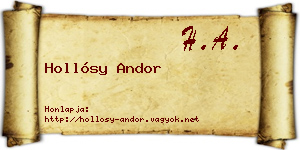 Hollósy Andor névjegykártya